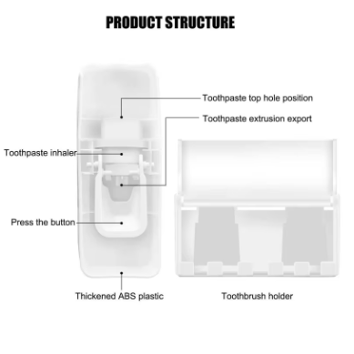 Dispensador de pasta de dientes con Soporte para Cepillos de dientes